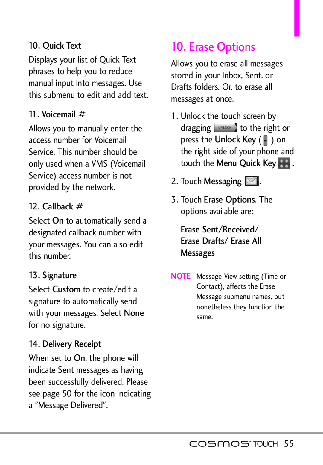 LG Electronics MFL67011101 manual Erase Options 