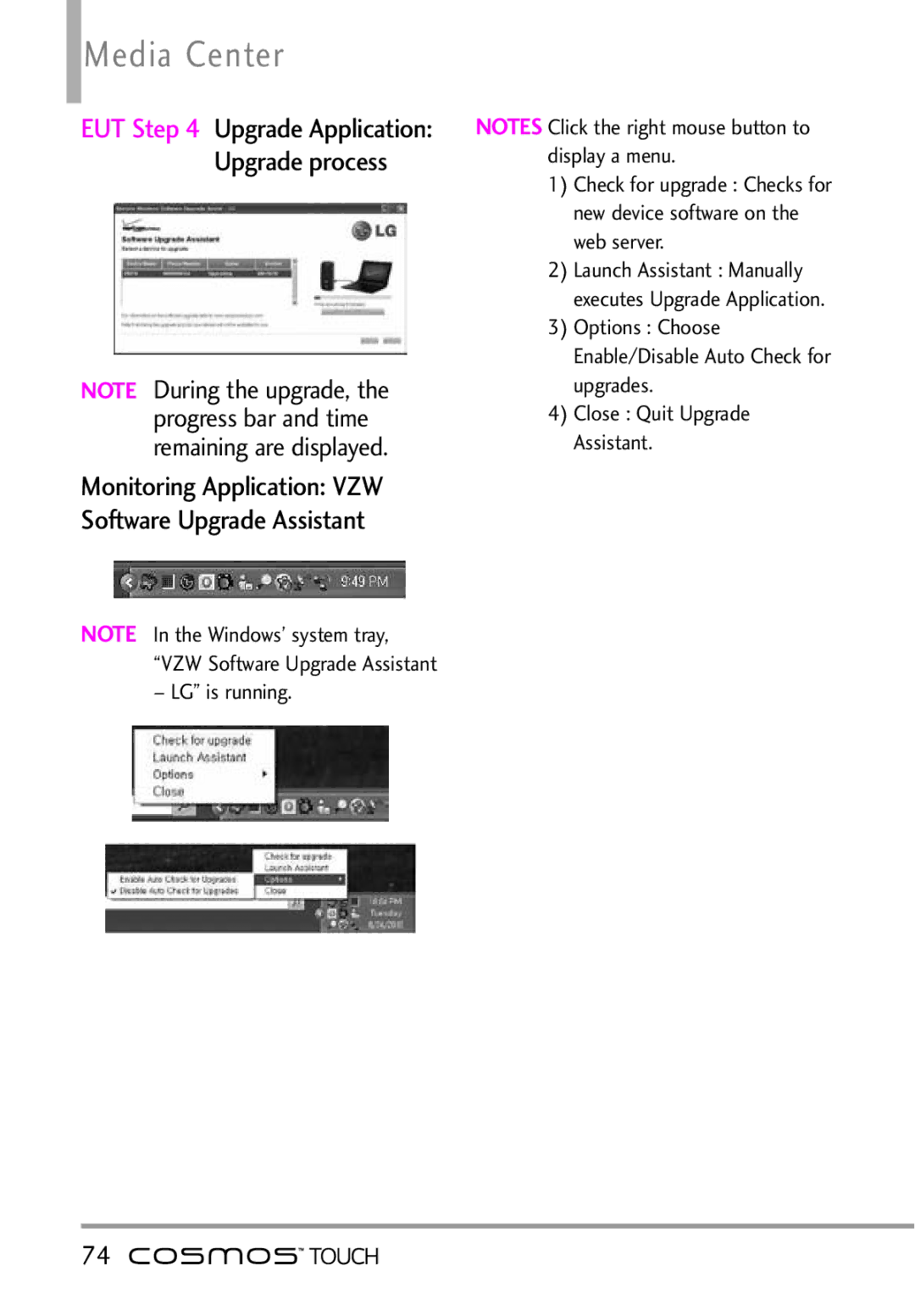 LG Electronics MFL67011101 manual Upgrade process, EUT Upgrade Application 