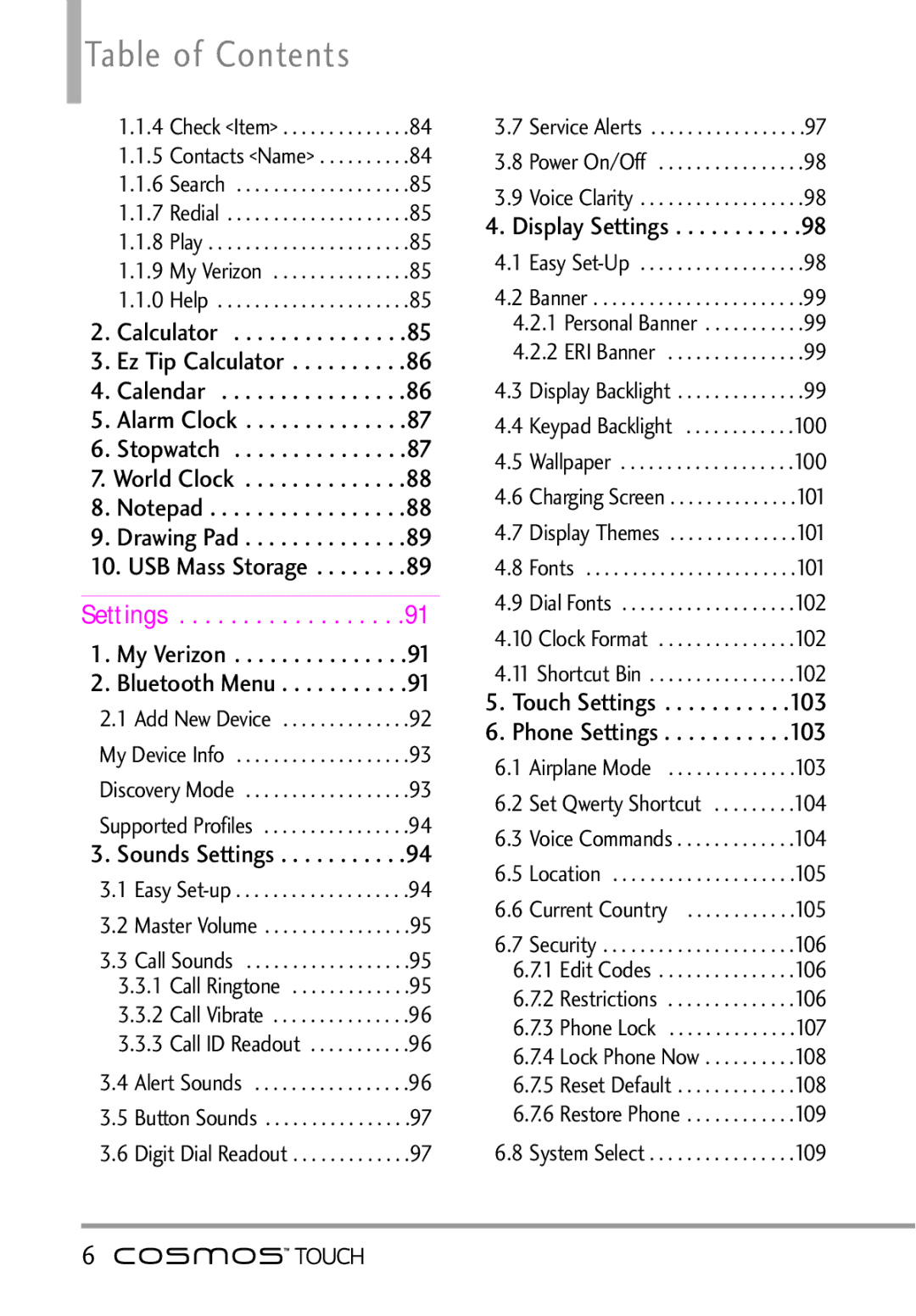 LG Electronics MFL67011101 manual Table of Contents 