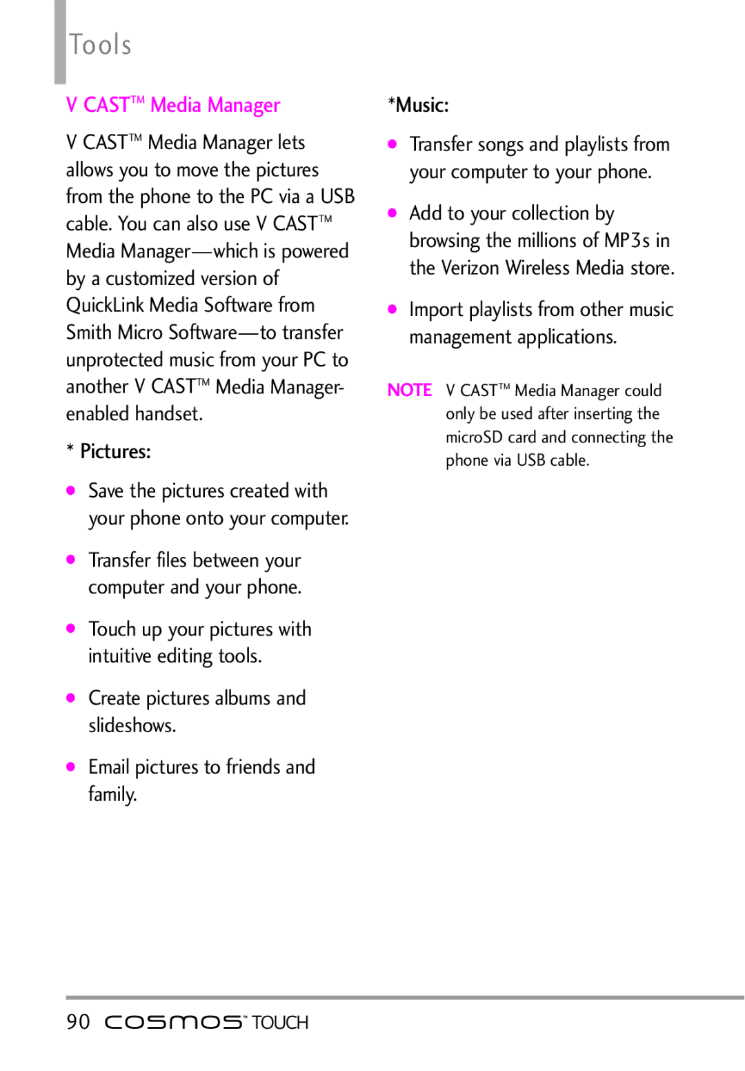 LG Electronics MFL67011101 manual Casttm Media Manager, Music 