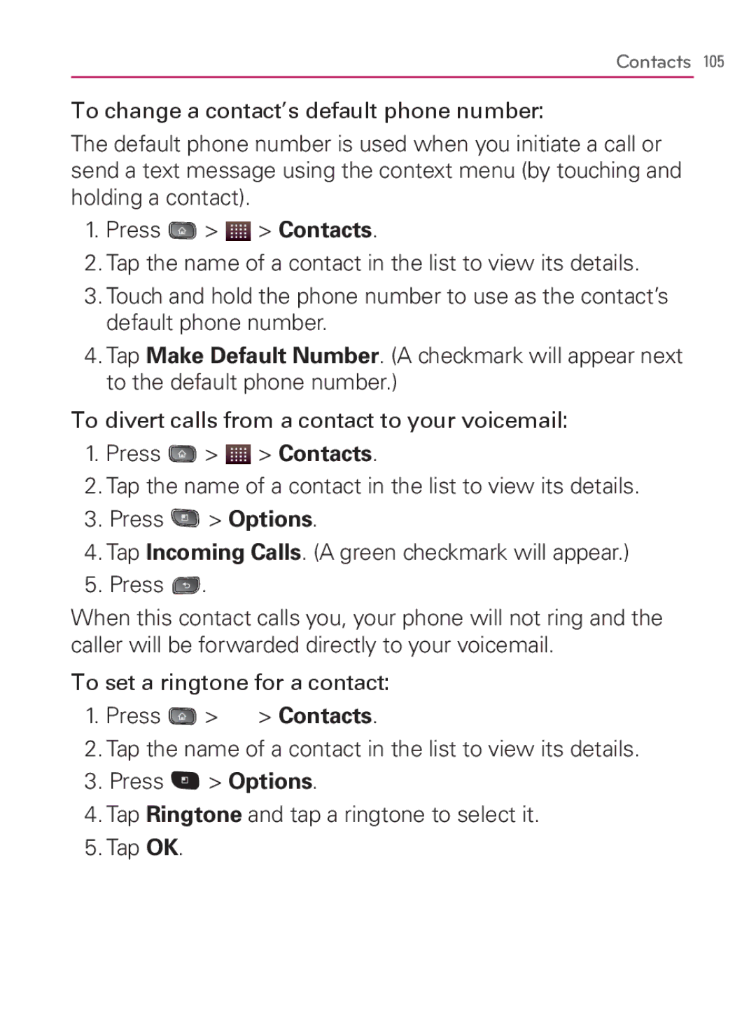 LG Electronics MFL67014001(1.2) manual Contacts 