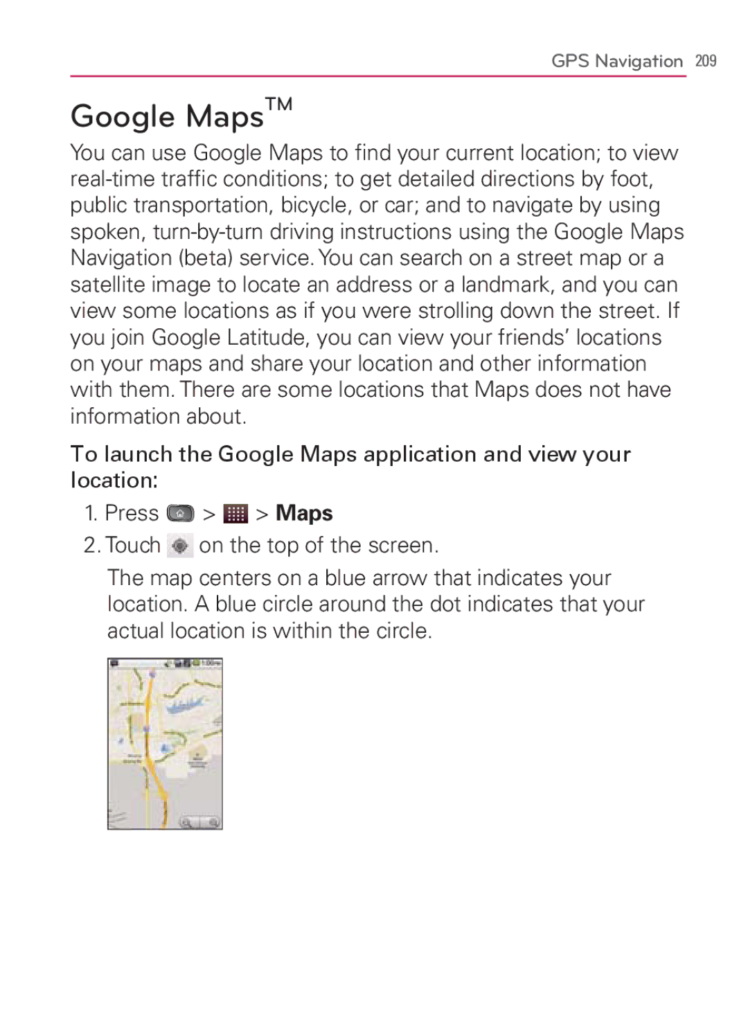 LG Electronics MFL67014001(1.2) manual Google MapsTM 