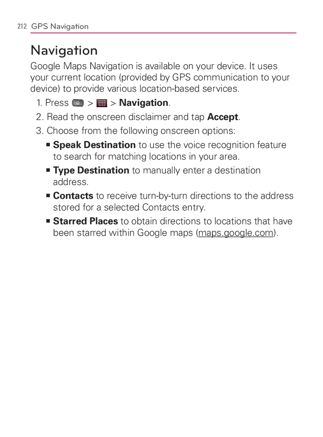 LG Electronics MFL67014001(1.2) manual Navigation 