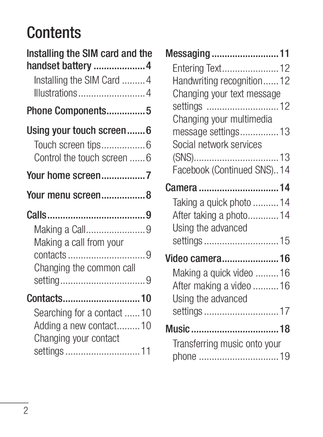 LG Electronics MFL67020402 manual Contents 