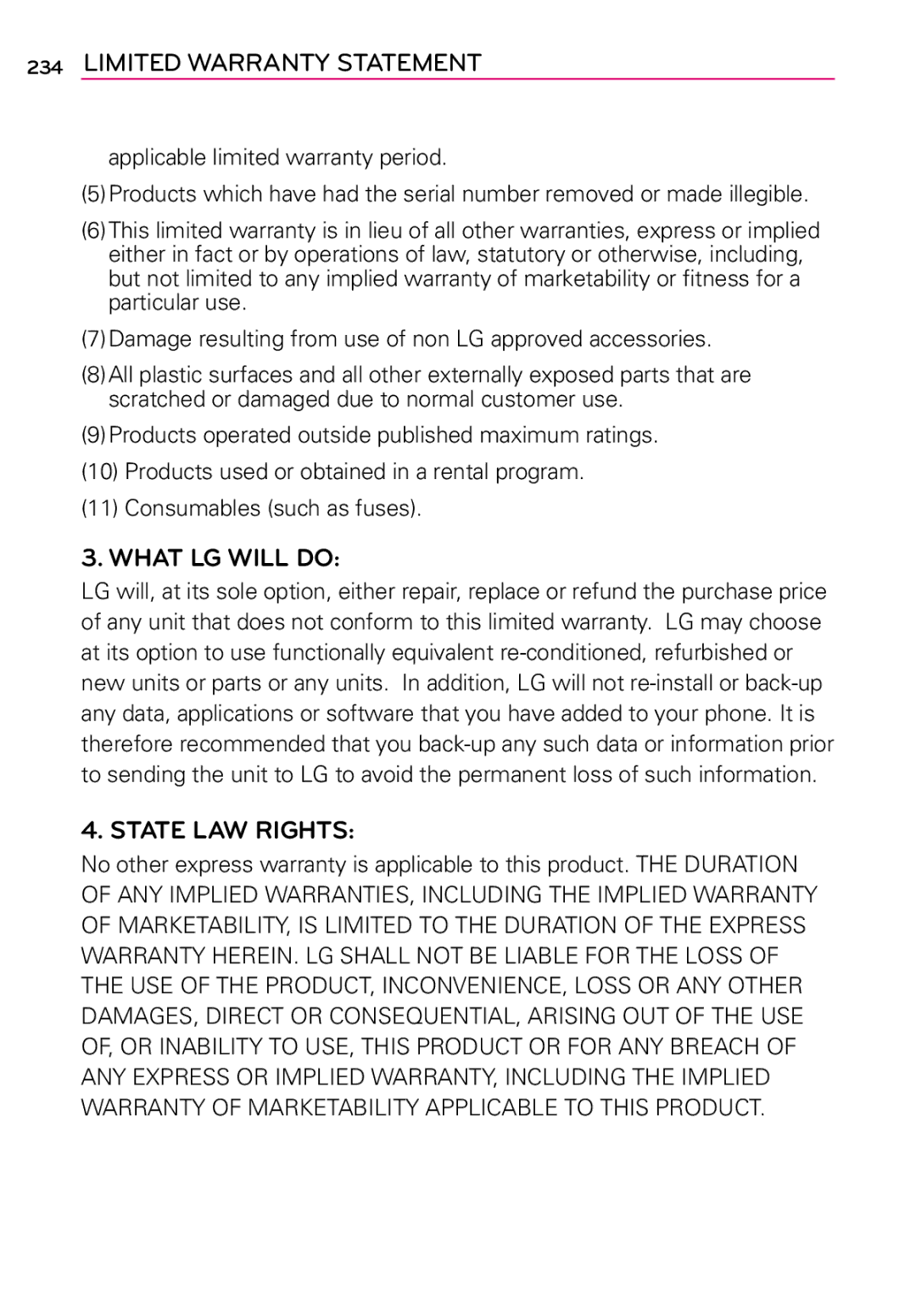 LG Electronics MFL67202801(1.0)H manual What LG will do 