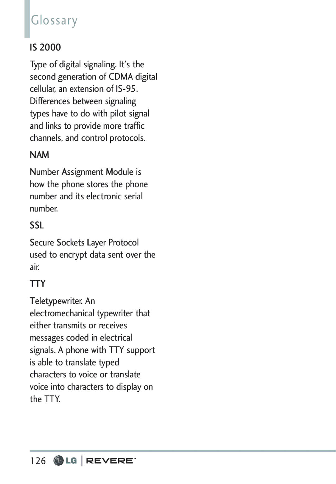 LG Electronics MFL67261701 manual Glossary, 126 