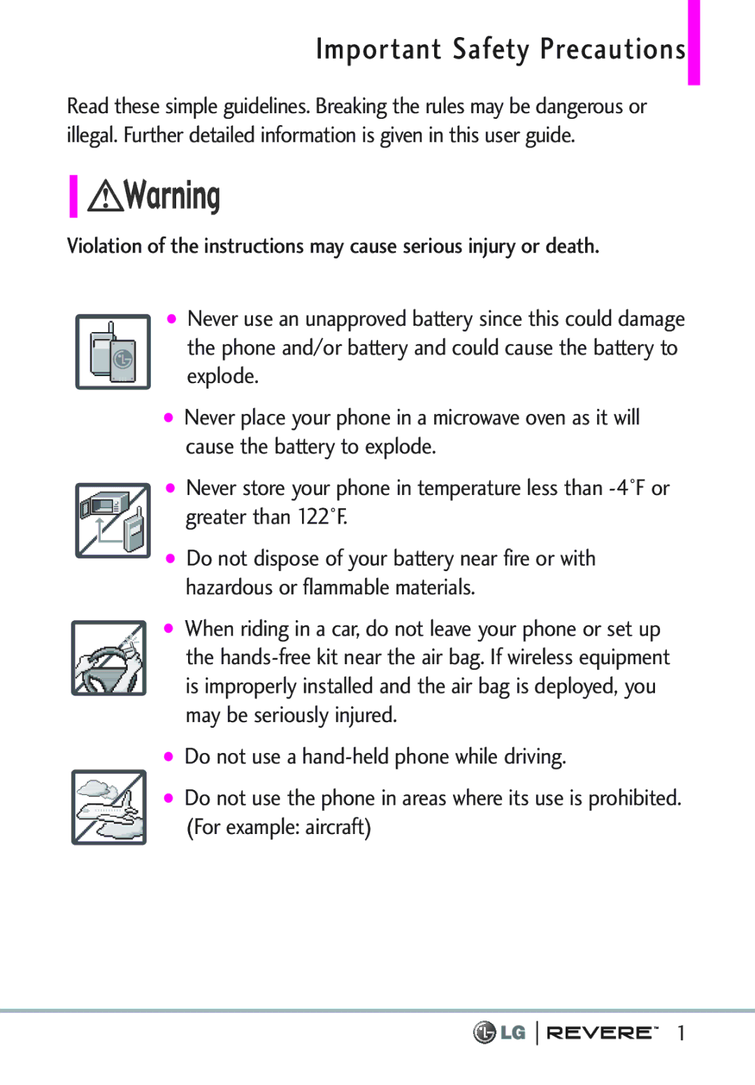 LG Electronics MFL67261701 manual Important Safety Precautions, Greater than 122F 