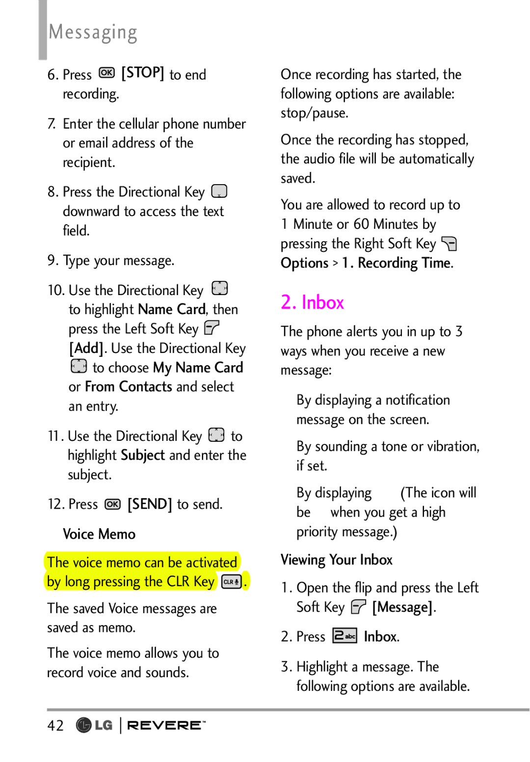 LG Electronics MFL67261701 manual Messaging 