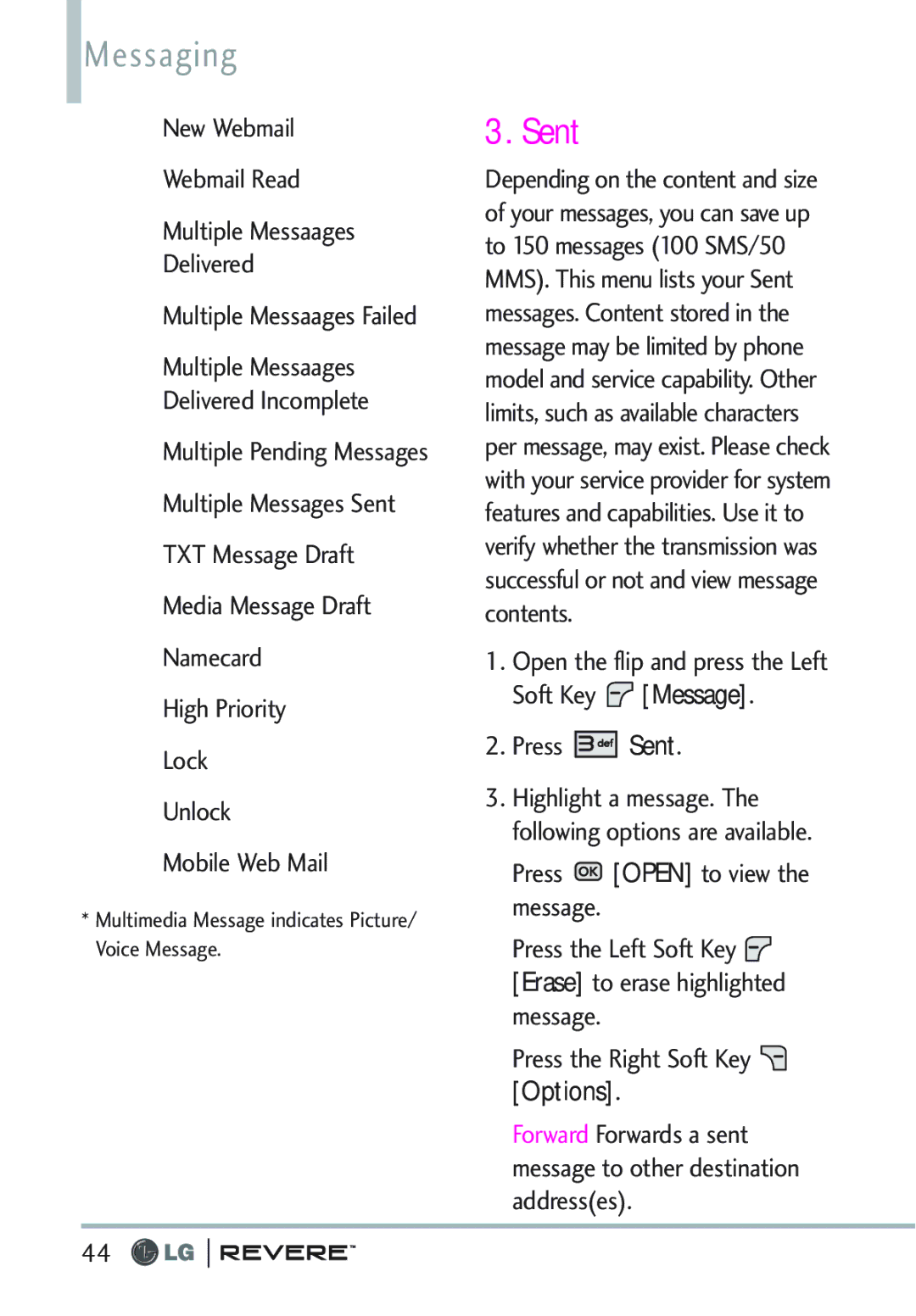 LG Electronics MFL67261701 manual Press Sent 