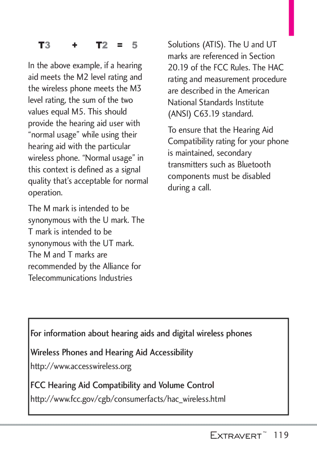 LG Electronics MFL67402301(1.0)H manual FCC Hearing Aid Compatibility and Volume Control, 119 