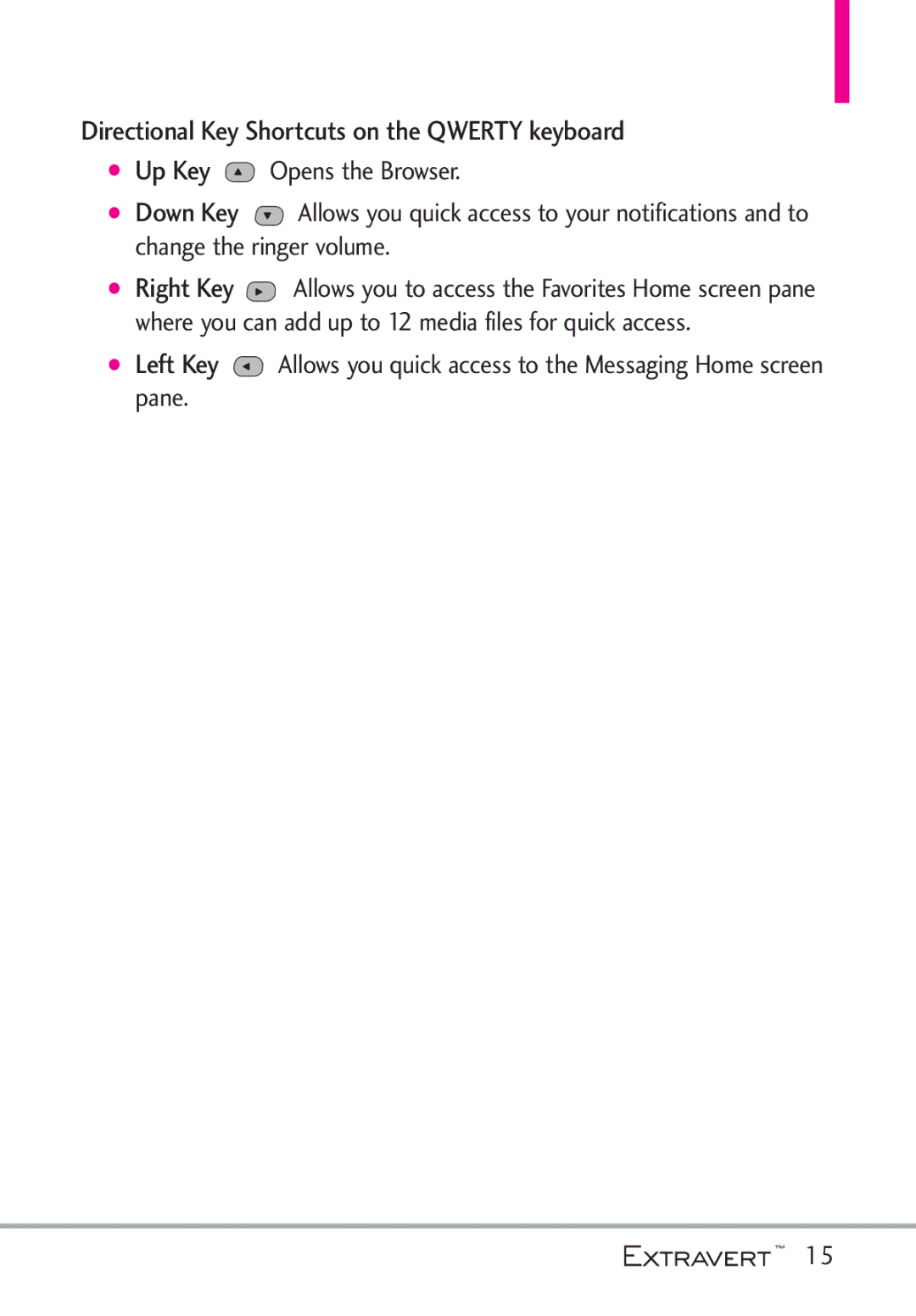 LG Electronics MFL67402301(1.0)H manual Directional Key Shortcuts on the Qwerty keyboard 