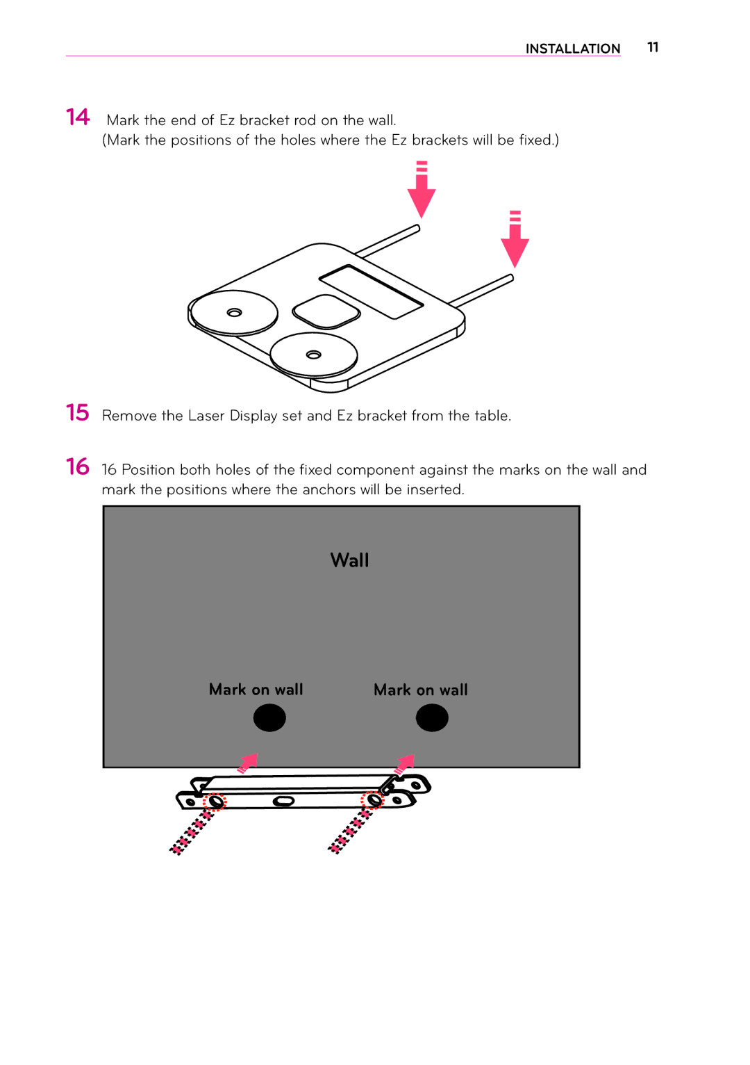 LG Electronics 1302-REV00, MFL67652408 owner manual Wall 