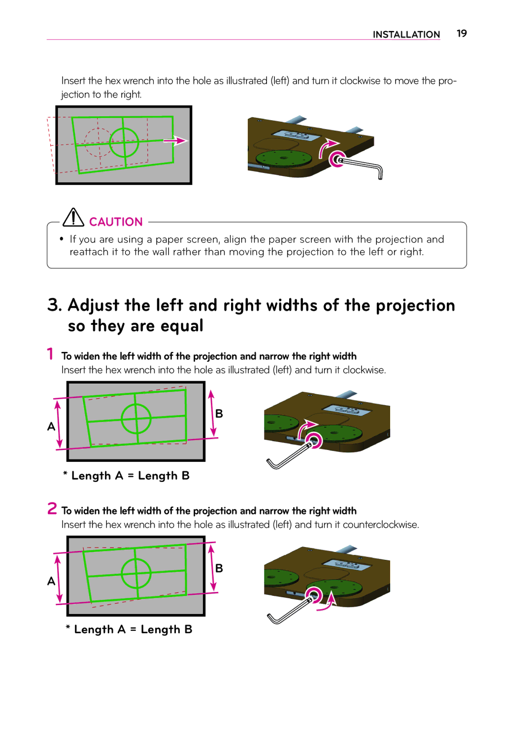 LG Electronics 1302-REV00, MFL67652408 owner manual Length a = Length B 