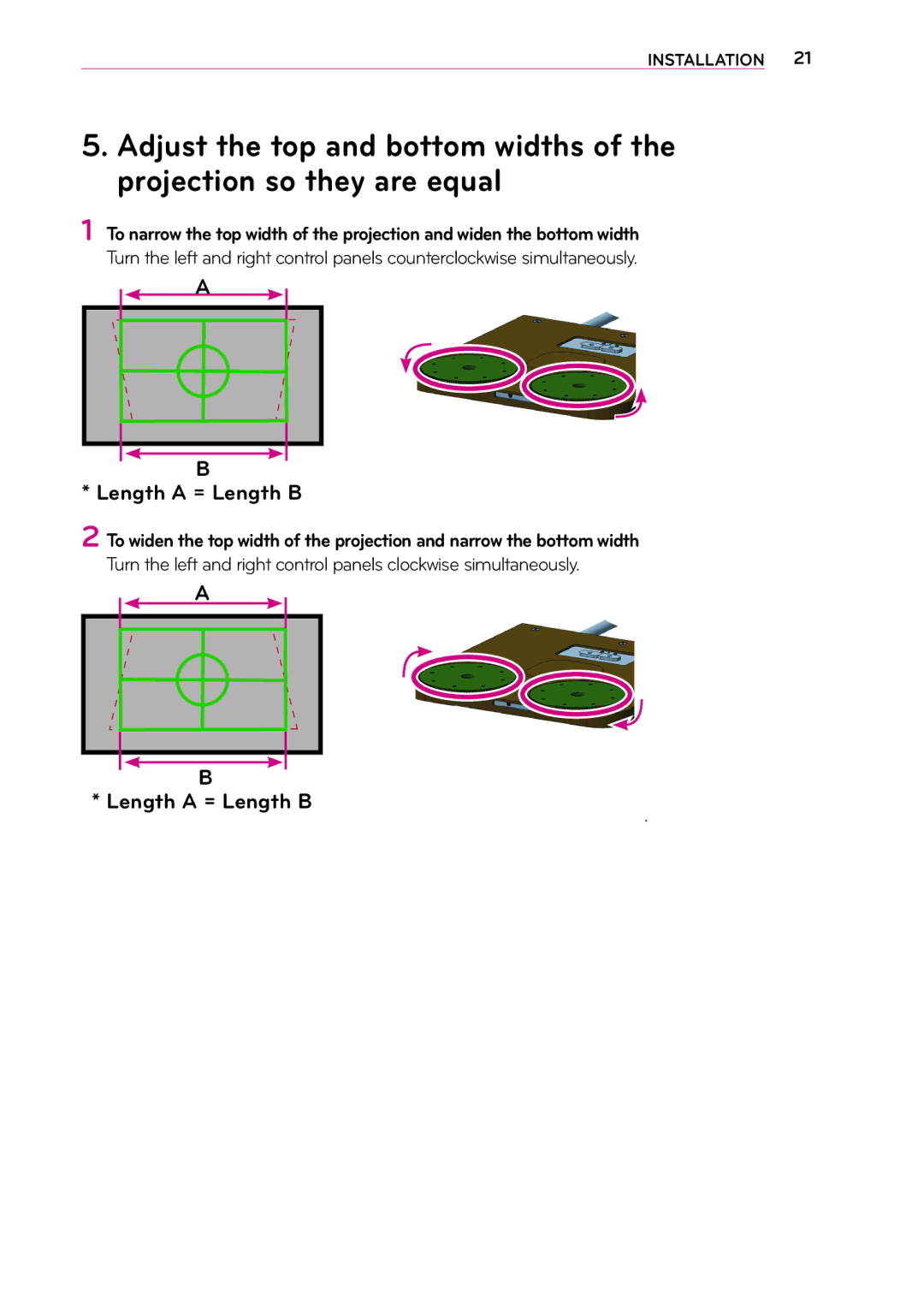 LG Electronics 1302-REV00, MFL67652408 owner manual Length a = Length B 