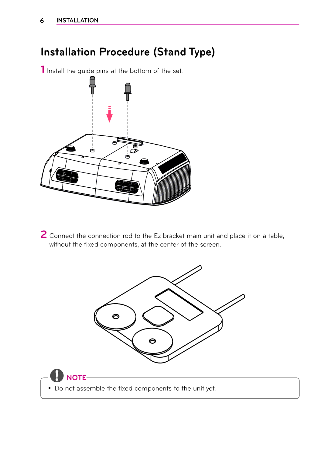 LG Electronics MFL67652408, 1302-REV00 owner manual Installation Procedure Stand Type 