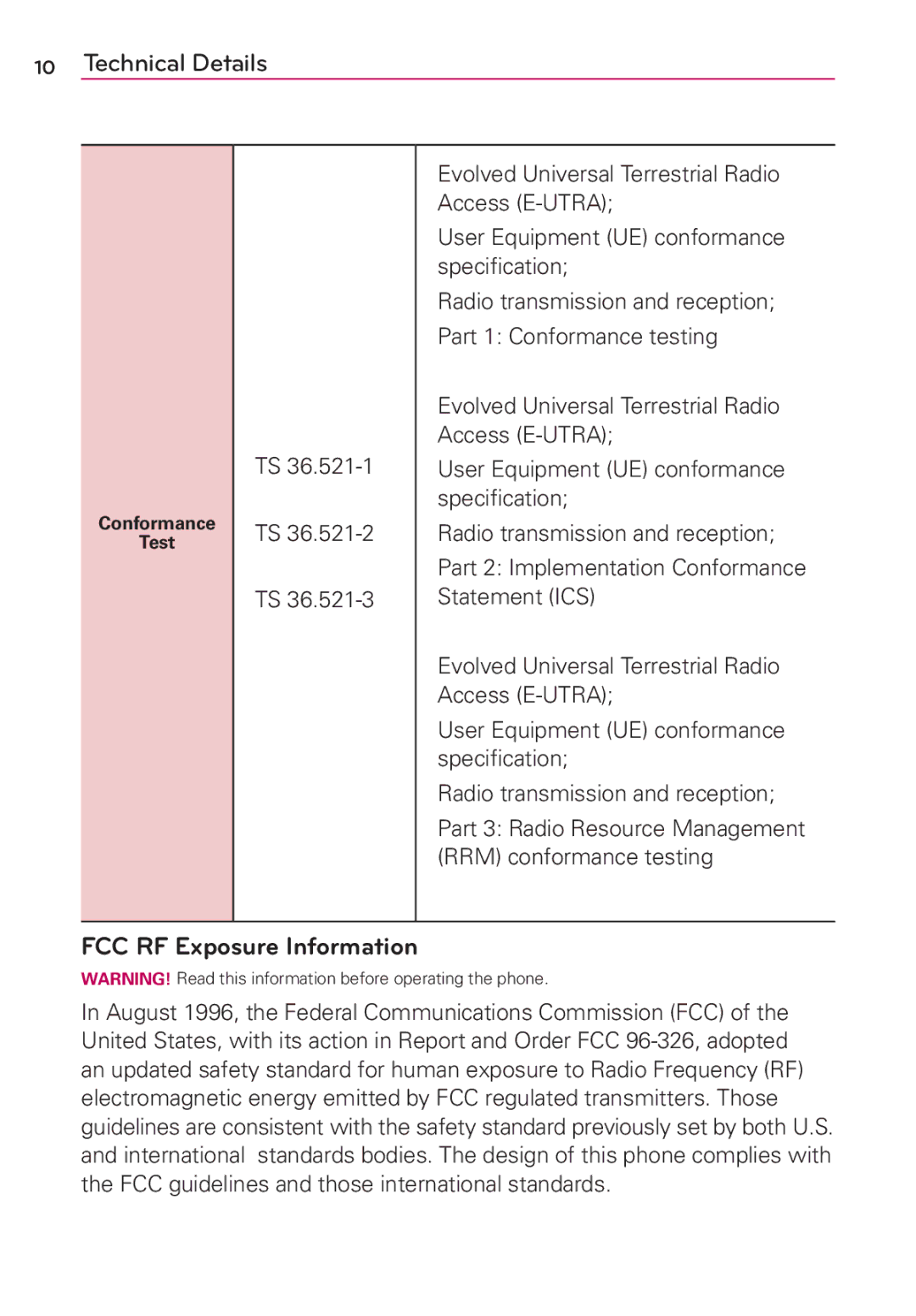 LG Electronics MFL67696601 manual FCC RF Exposure Information 