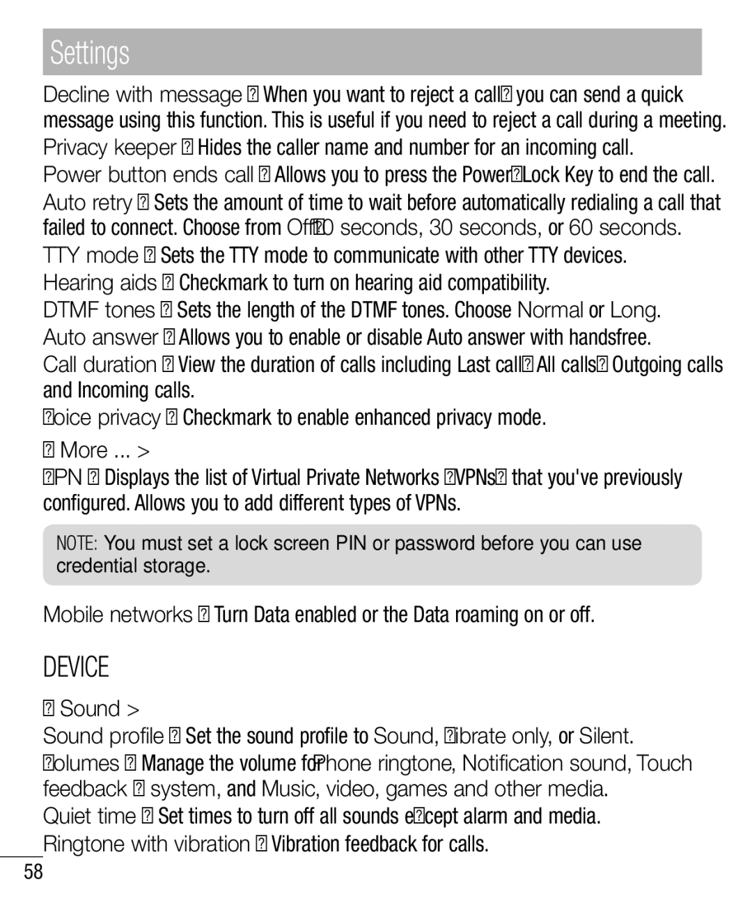 LG Electronics MFL67940201 manual Device, Sound 