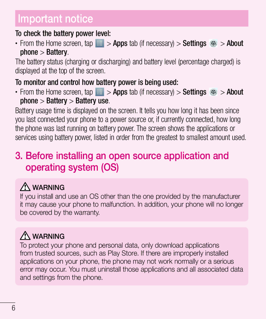 LG Electronics MFL67940201 manual Important notice 