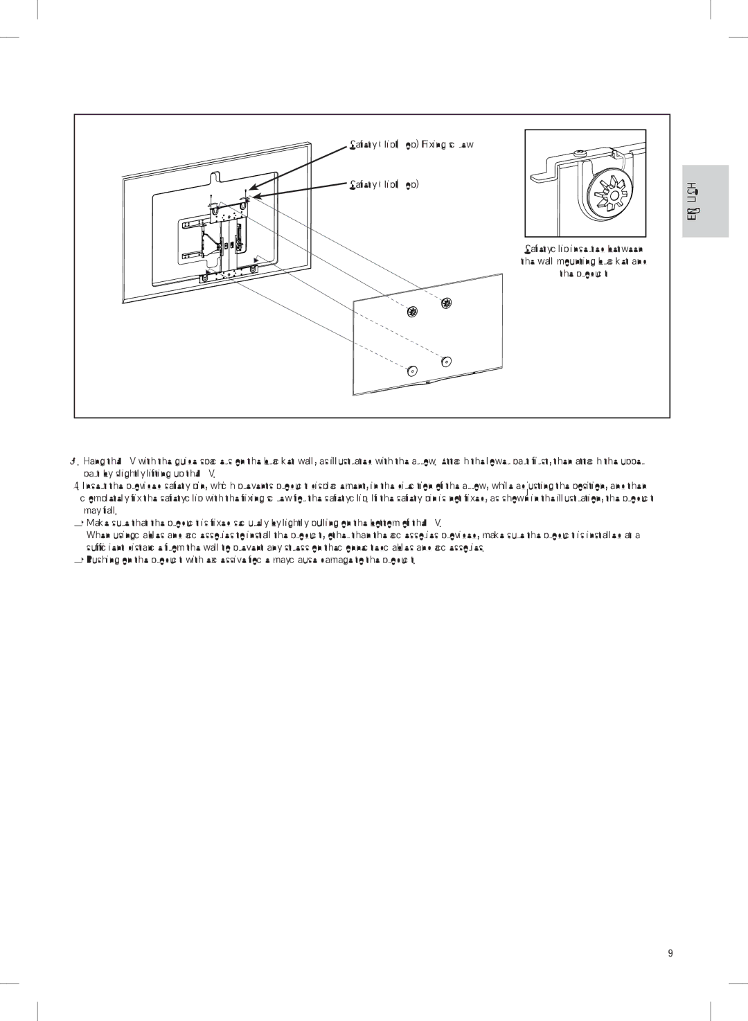 LG Electronics MFL68001401 owner manual Safety Clip Top Fixing screw 