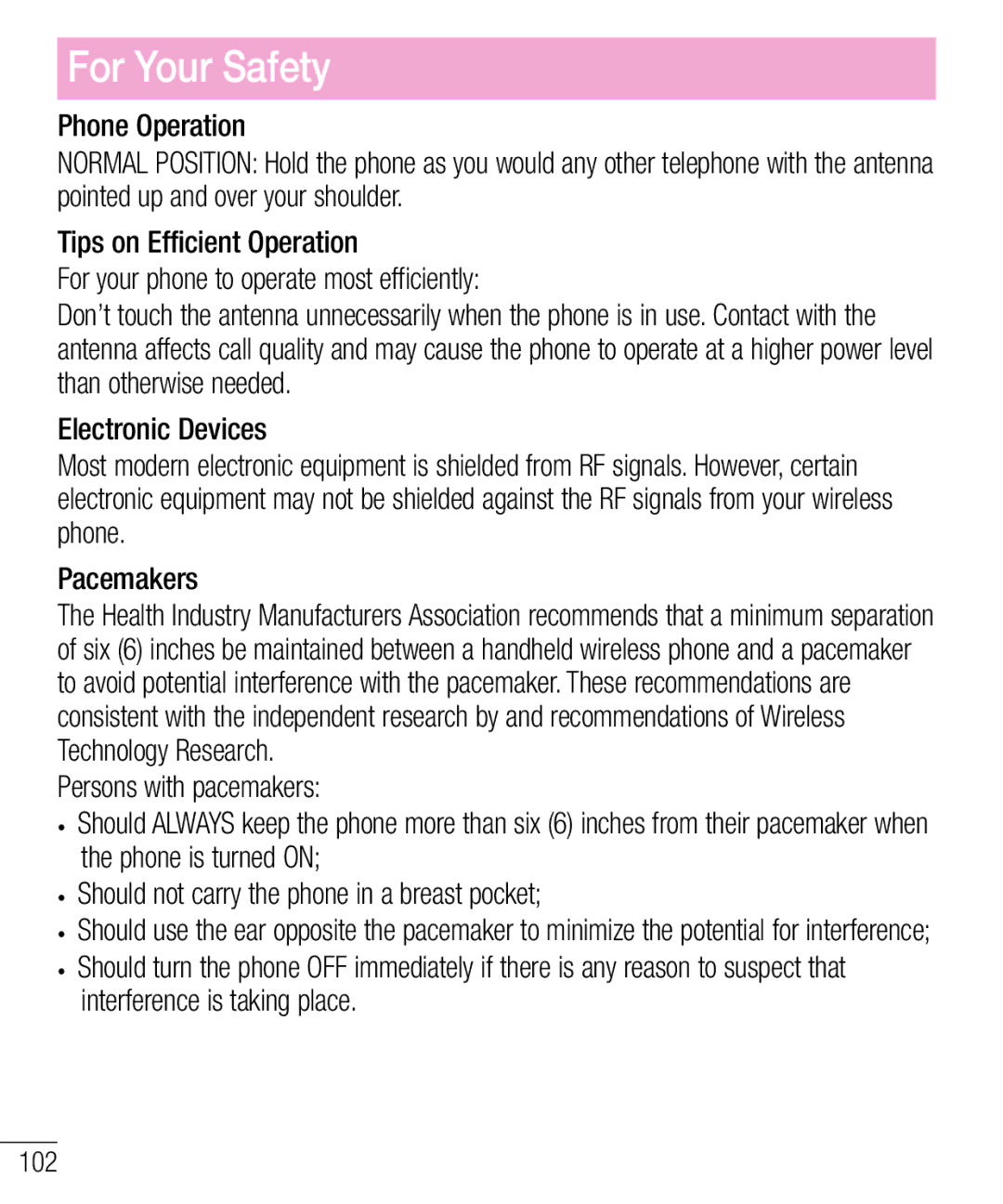 LG Electronics MFL68301001 (1.0) manual For Your Safety 