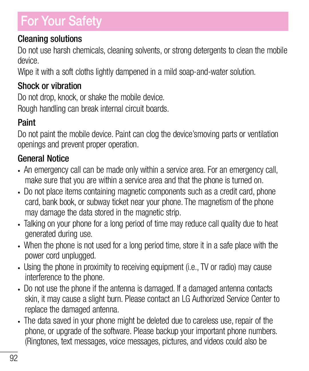 LG Electronics MFL68301001 (1.0) manual General Notice 