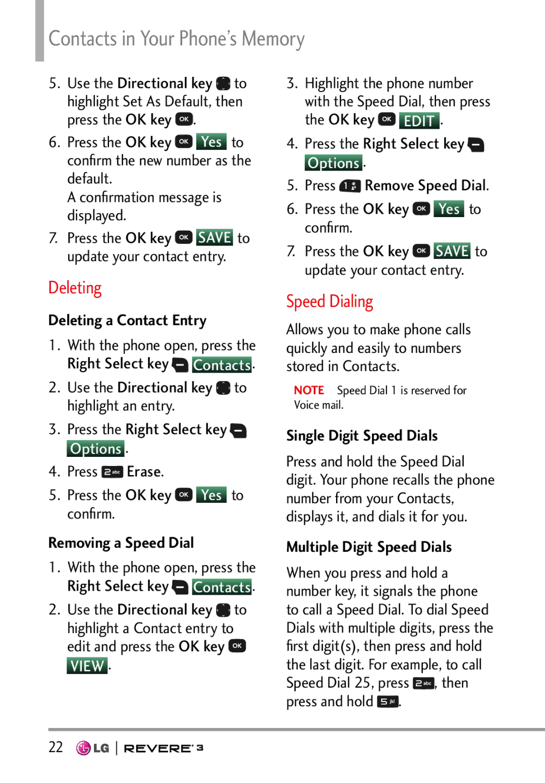 LG Electronics MFL68526201 manual Deleting, Speed Dialing 