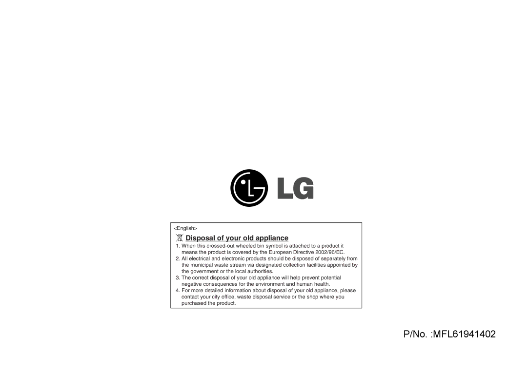 LG Electronics MH-6047G, MH-6048SS, MH-6047C instruction manual No. MFL61941402 