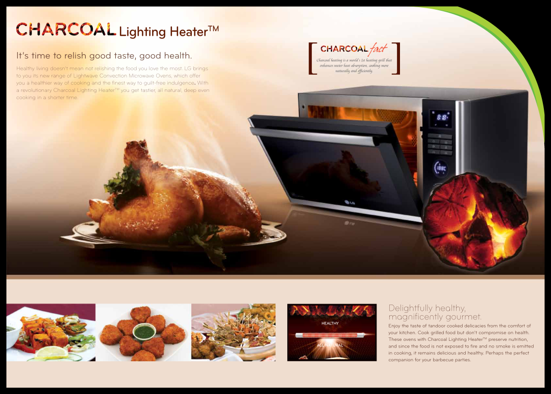 LG Electronics MJ3281BCG manual Lighting HeaterTM, It’s time to relish good taste, good health 