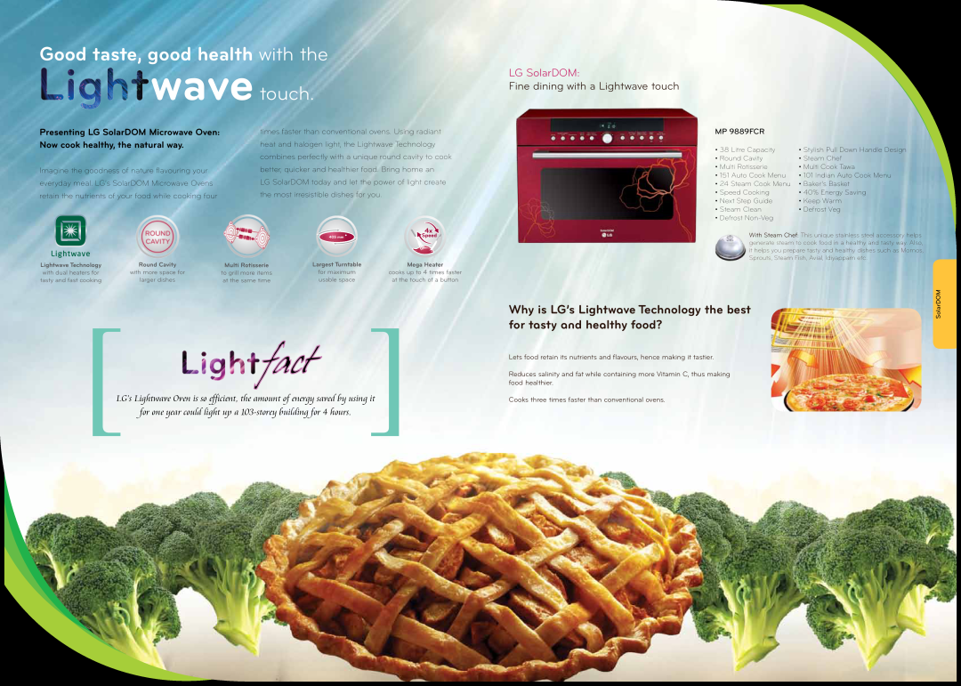 LG Electronics MJ3281BCG manual Why is LG’s Lightwave Technology the best, for tasty and healthy food?, LG SolarDOM 