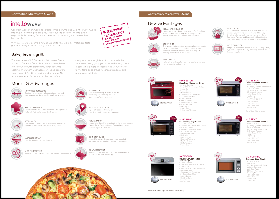 LG Electronics MJ3281BCG manual New Advantages, More LG Advantages, Bake, brown, grill, Convection Microwave Ovens 