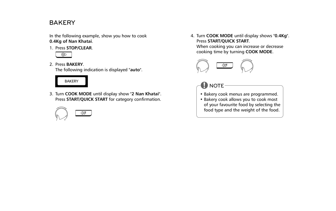 LG Electronics MJ3281CG owner manual Bakery 