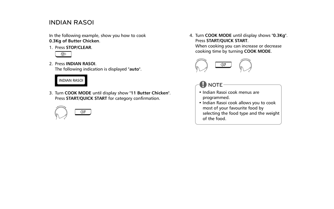 LG Electronics MJ3281CG owner manual Indian Rasoi 