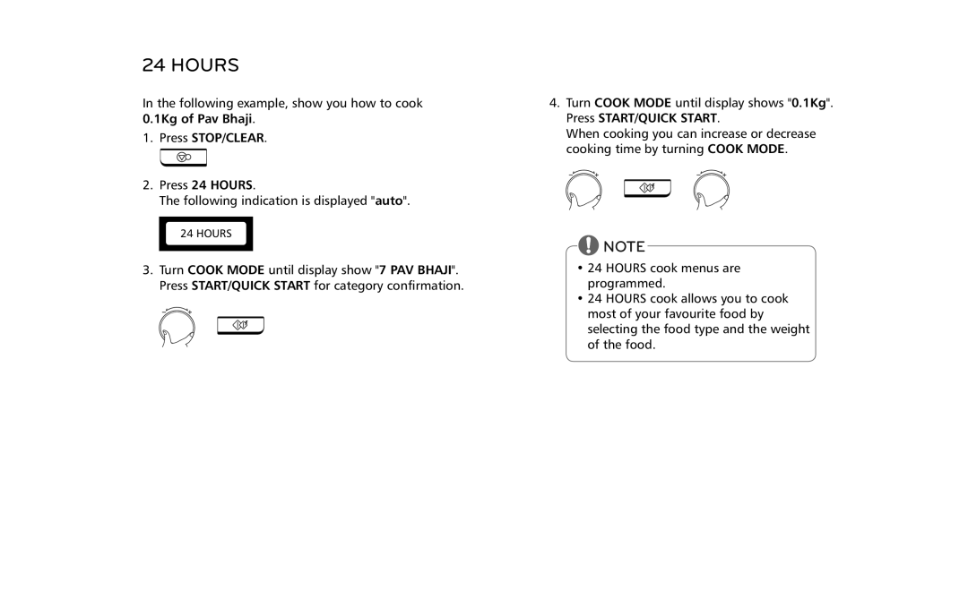 LG Electronics MJ3281CG owner manual Hours 