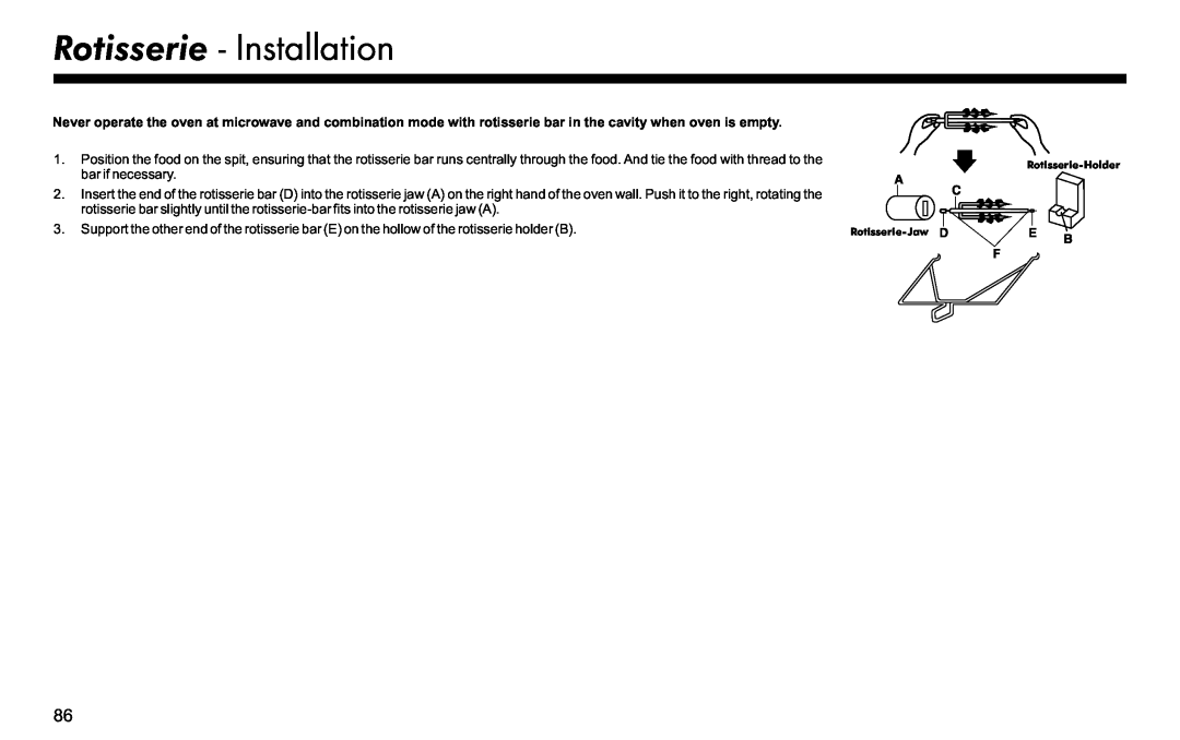 LG Electronics MJ3281CG owner manual Rotisserie - Installation 