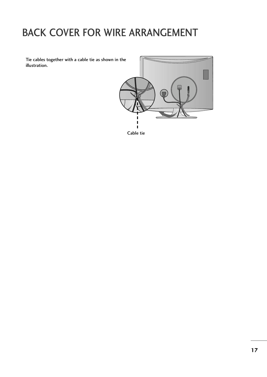 LG Electronics MM22009944DD, MM11999944DD, MM22229944DD owner manual Back Cover for Wire Arrangement 