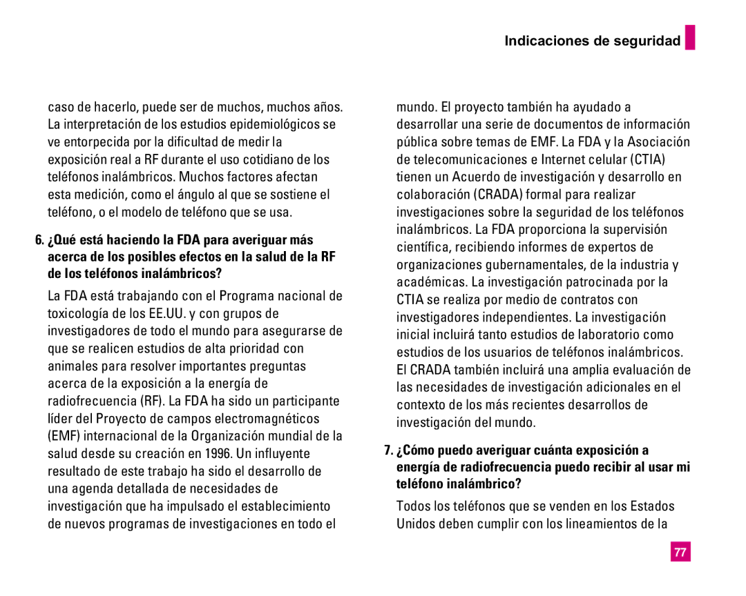 LG Electronics MMBB0234601 manual Indicaciones de seguridad 