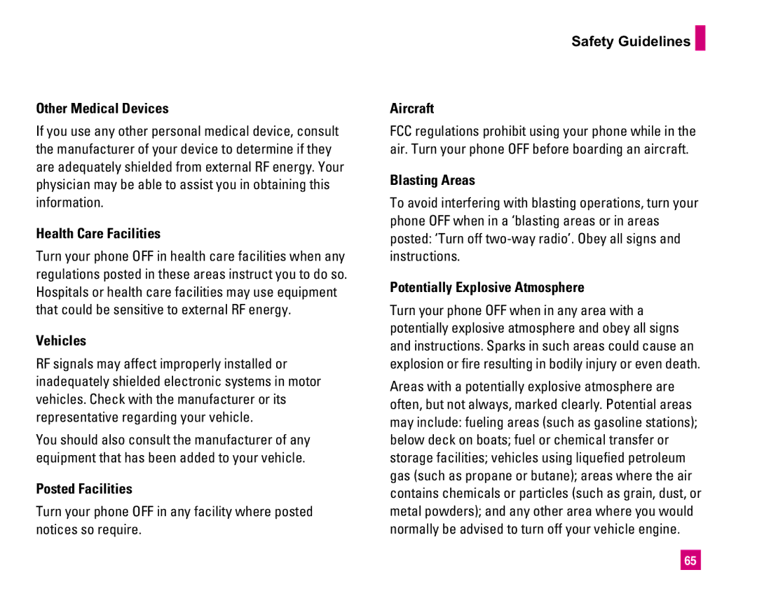 LG Electronics MMBB0234601 Other Medical Devices, Health Care Facilities, Vehicles, Posted Facilities, Blasting Areas 