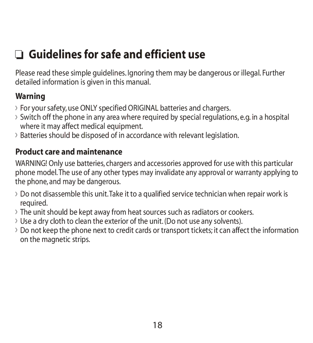 LG Electronics MMBB0240811 manual Guidelines for safe and efficient use, Product care and maintenance 