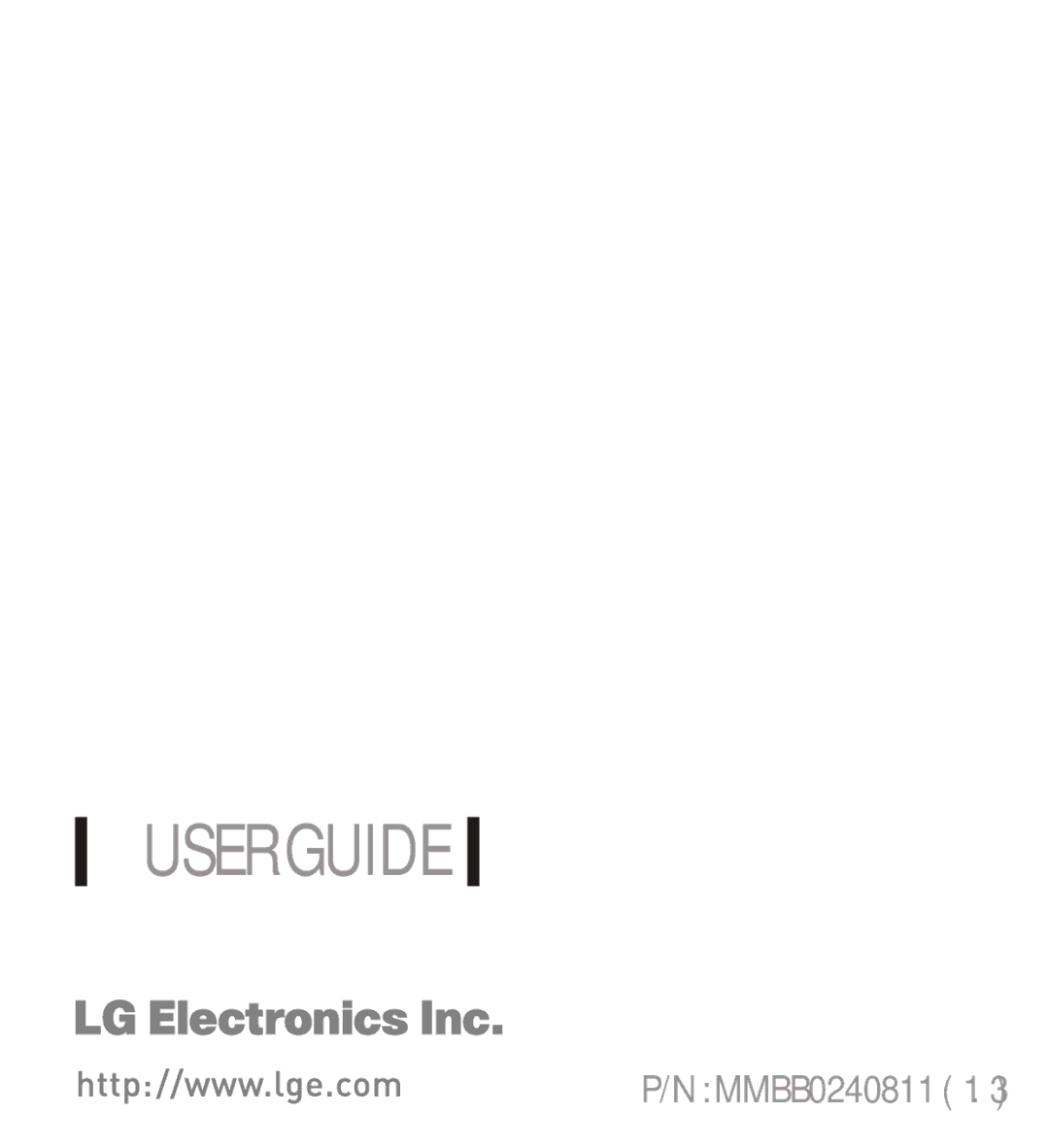 LG Electronics MMBB0240811 manual User Guide 