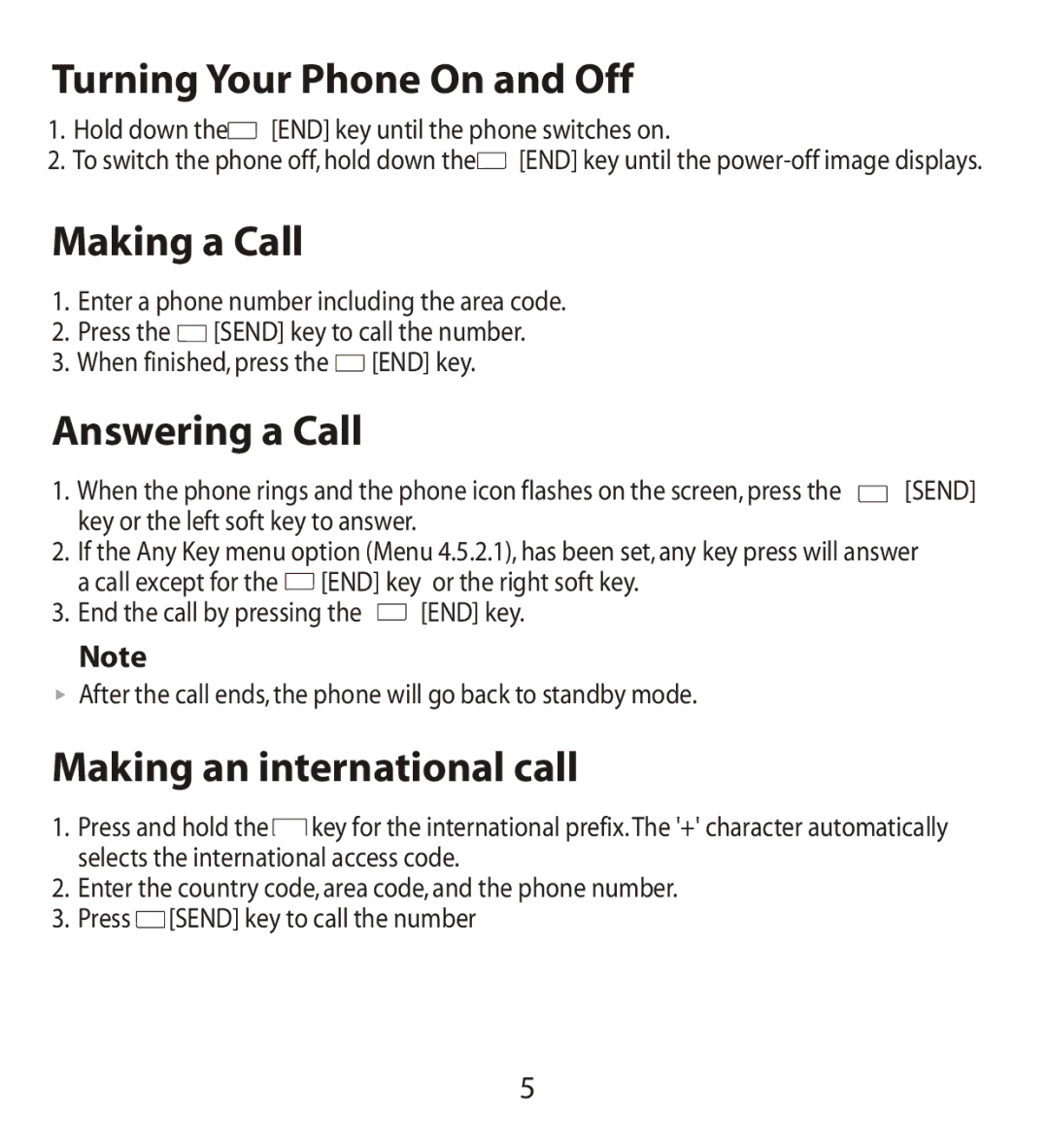 LG Electronics MMBB0240811 Turning Your Phone On and Off, Making a Call, Answering a Call, Making an international call 