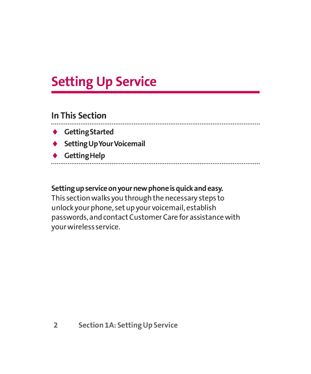 LG Electronics MMBB0267301(1.0) manual Setting Up Service, This Section 