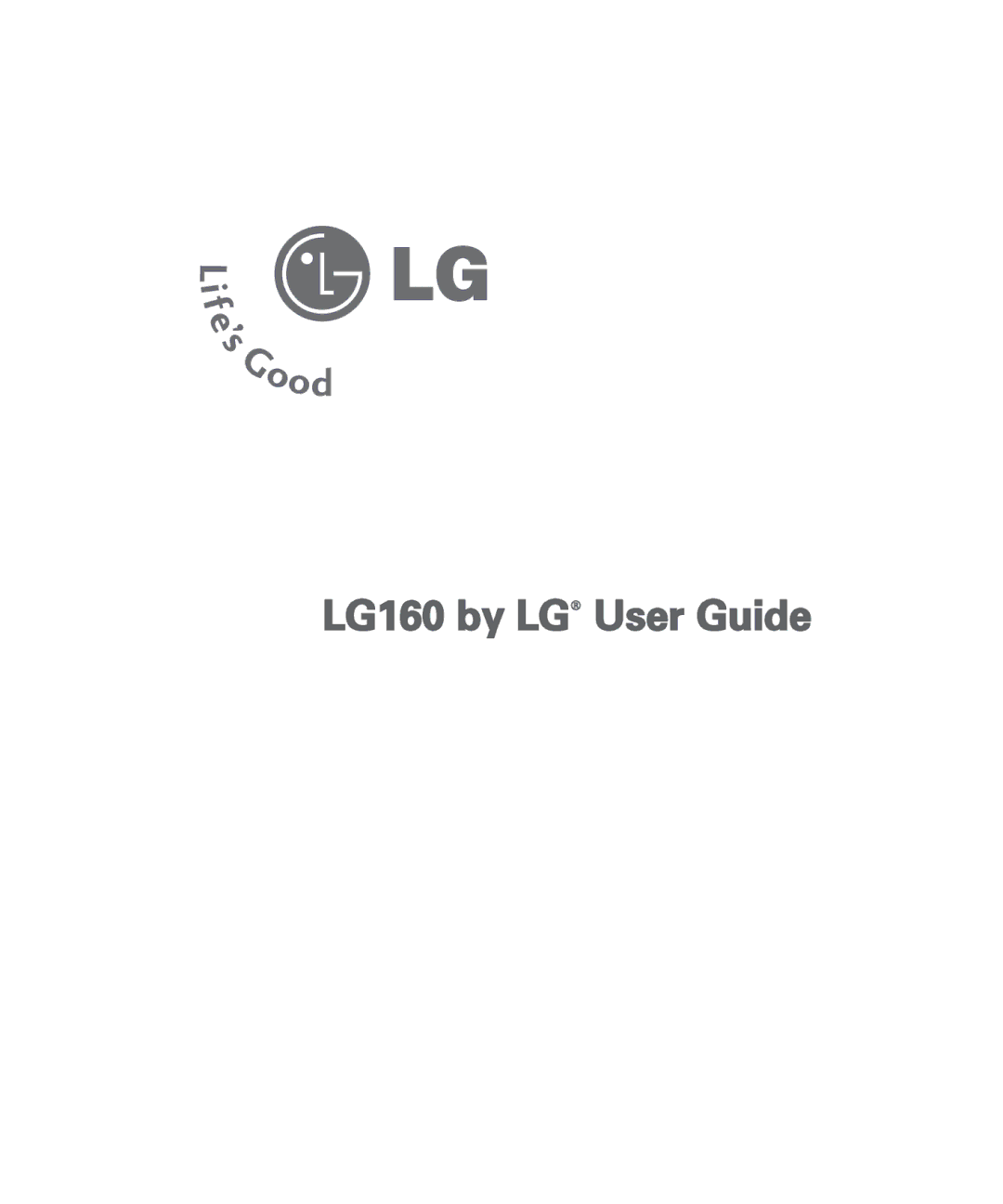 LG Electronics MMBB0267301(1.0) manual LG160 by LG User Guide 