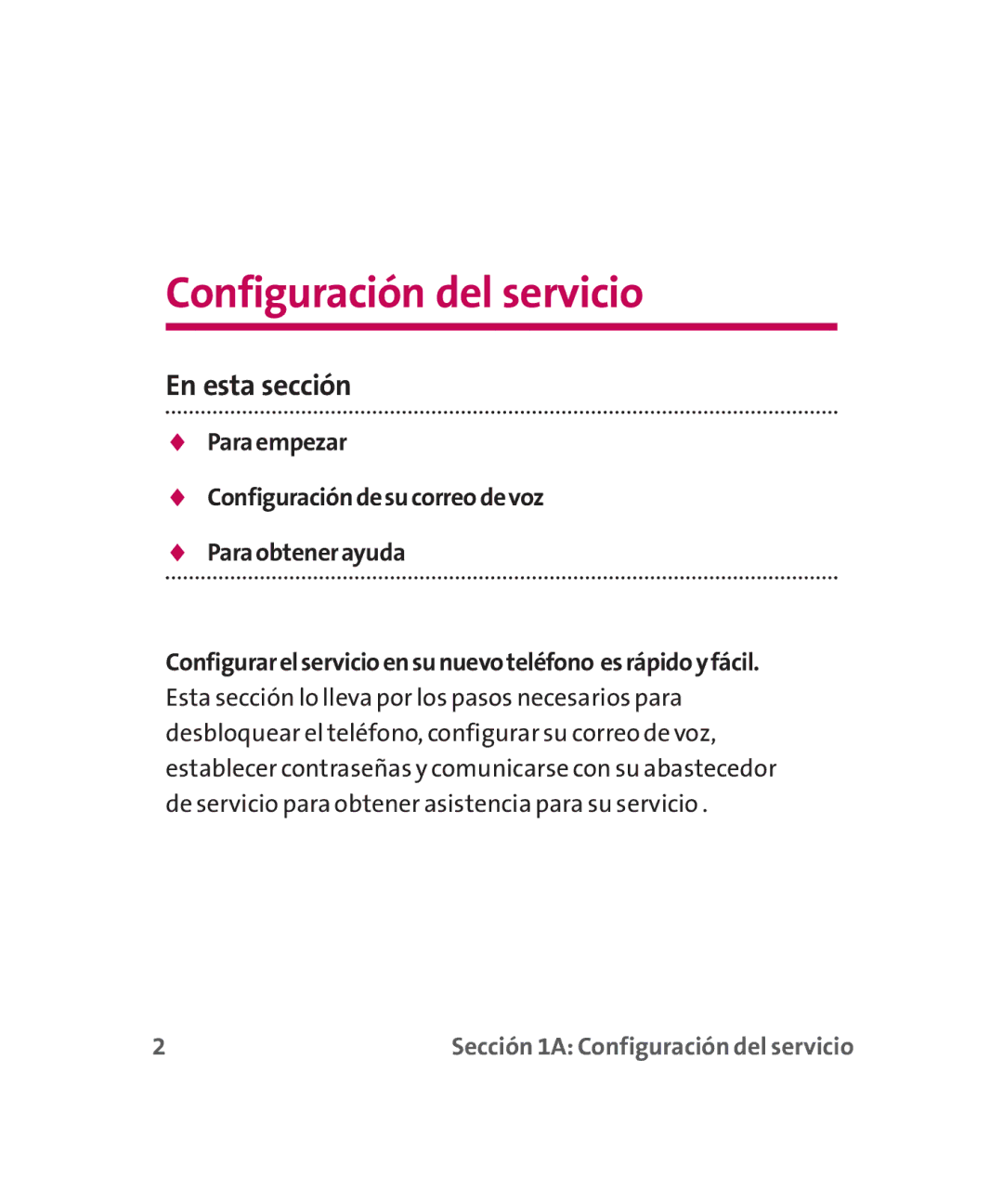 LG Electronics MMBB0267301(1.0) manual Configuración del servicio, En esta sección 