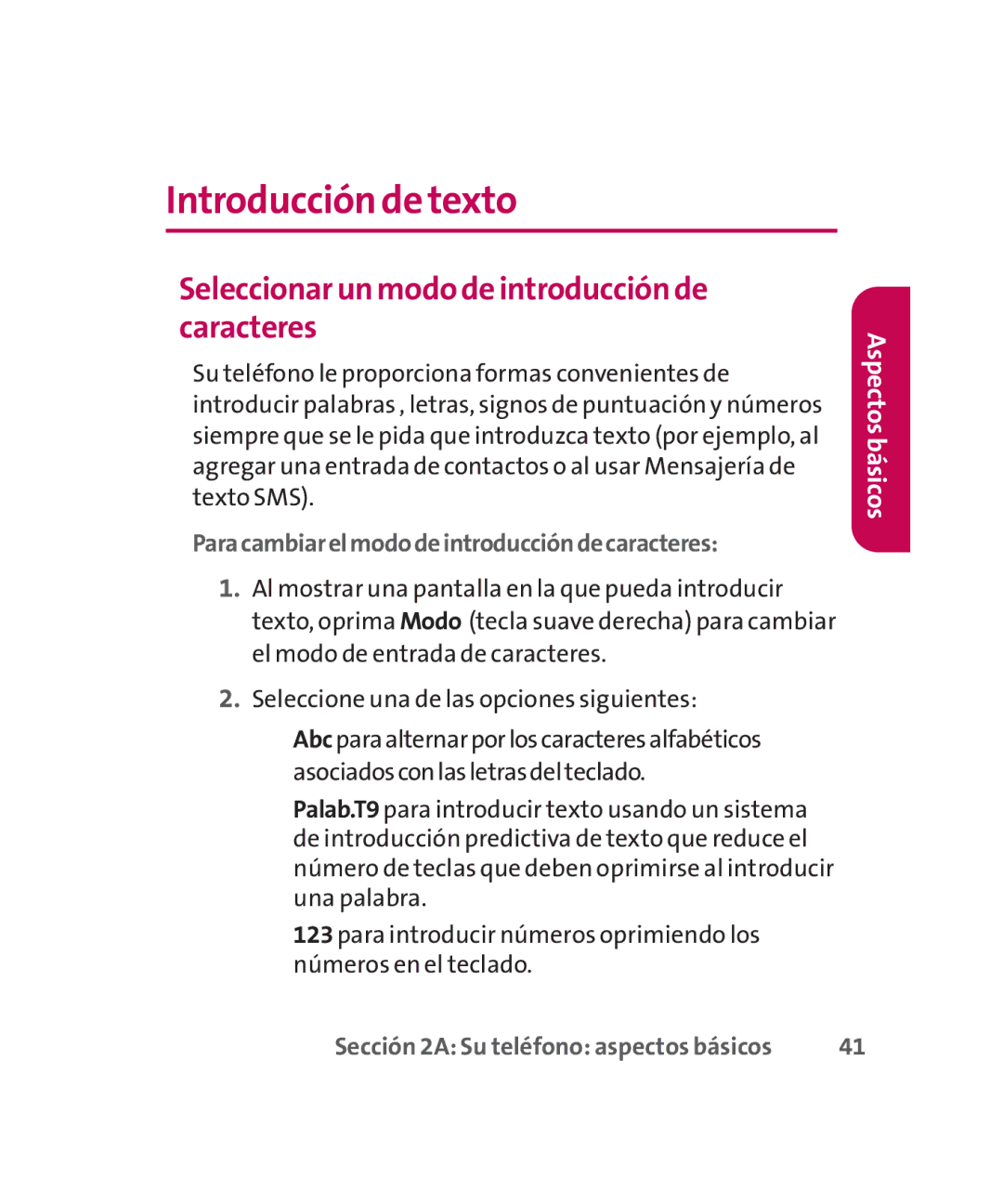 LG Electronics MMBB0267301(1.0) manual Introducción de texto, Seleccionar un modode introducción de caracteres 