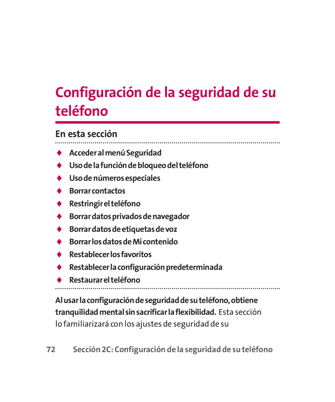 LG Electronics MMBB0267301(1.0) manual Configuración de la seguridad de su teléfono 