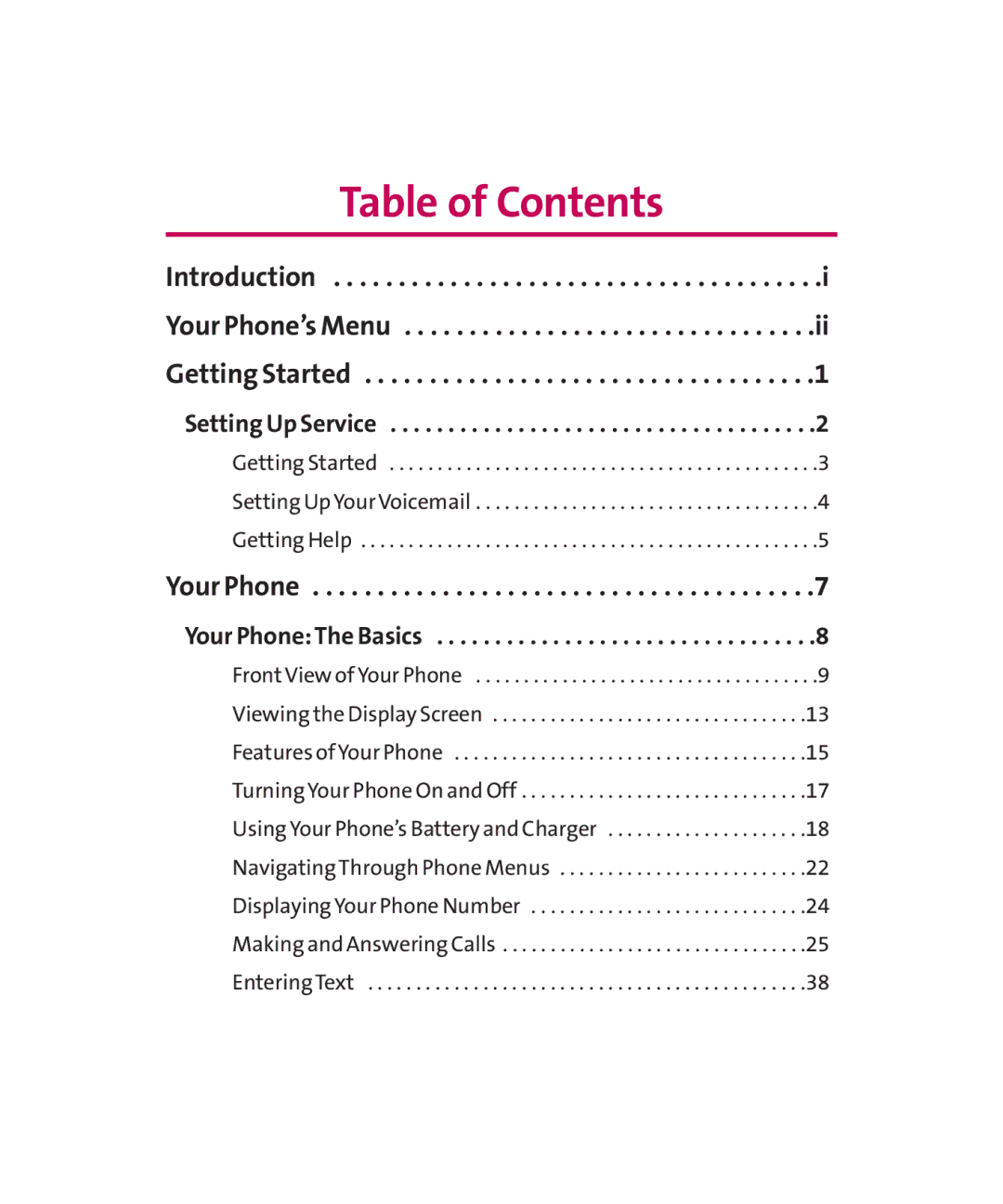 LG Electronics MMBB0267301(1.0) manual Table of Contents 