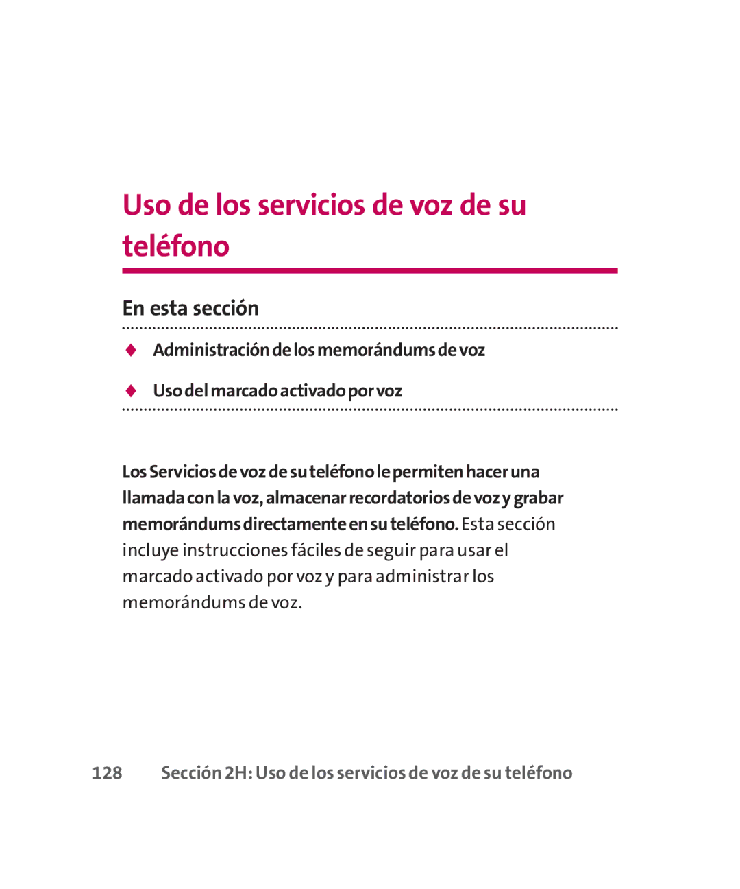 LG Electronics MMBB0267301(1.0) manual Uso de los servicios de voz de su teléfono 