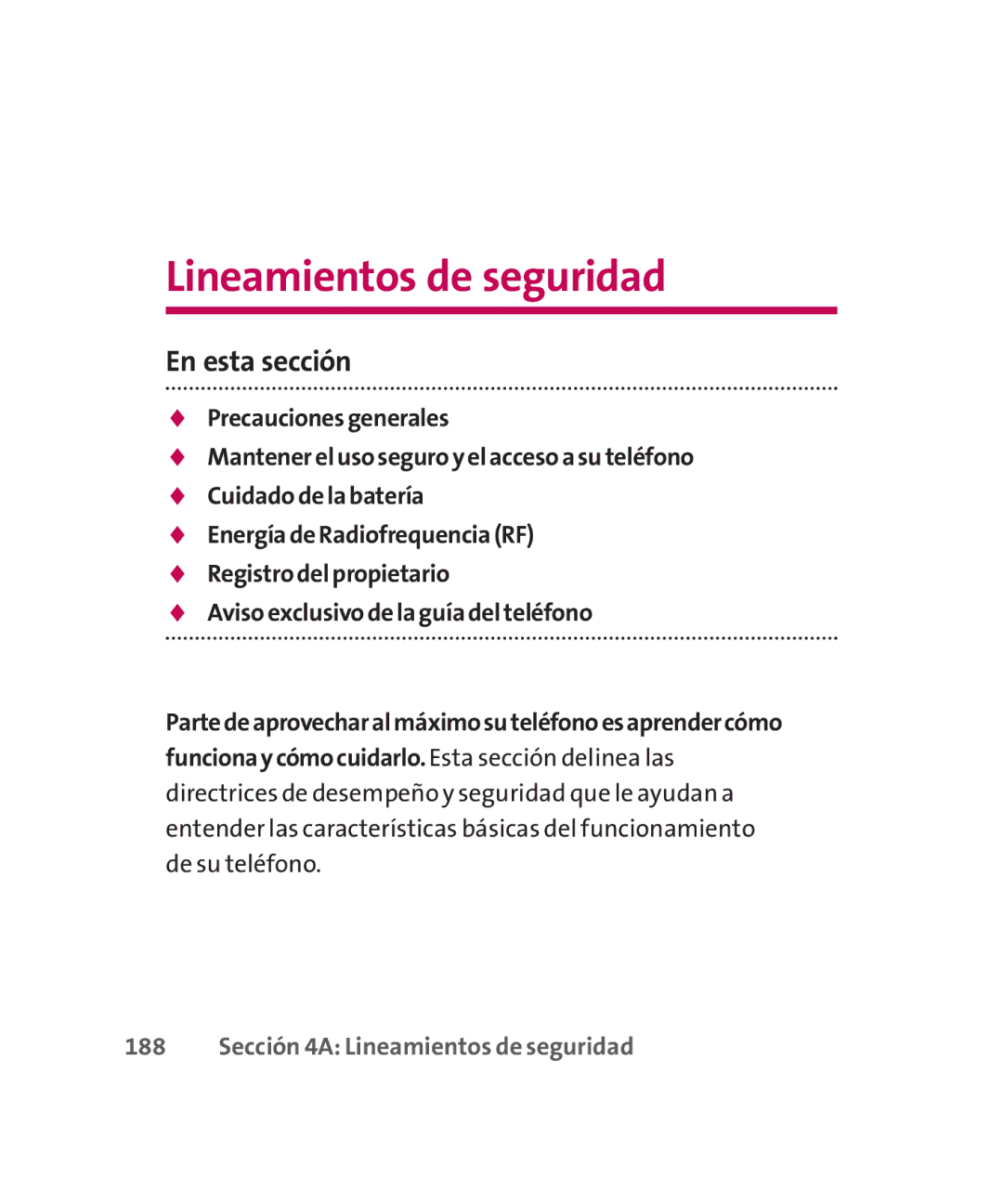 LG Electronics MMBB0267301(1.0) manual Sección 4A Lineamientos de seguridad 