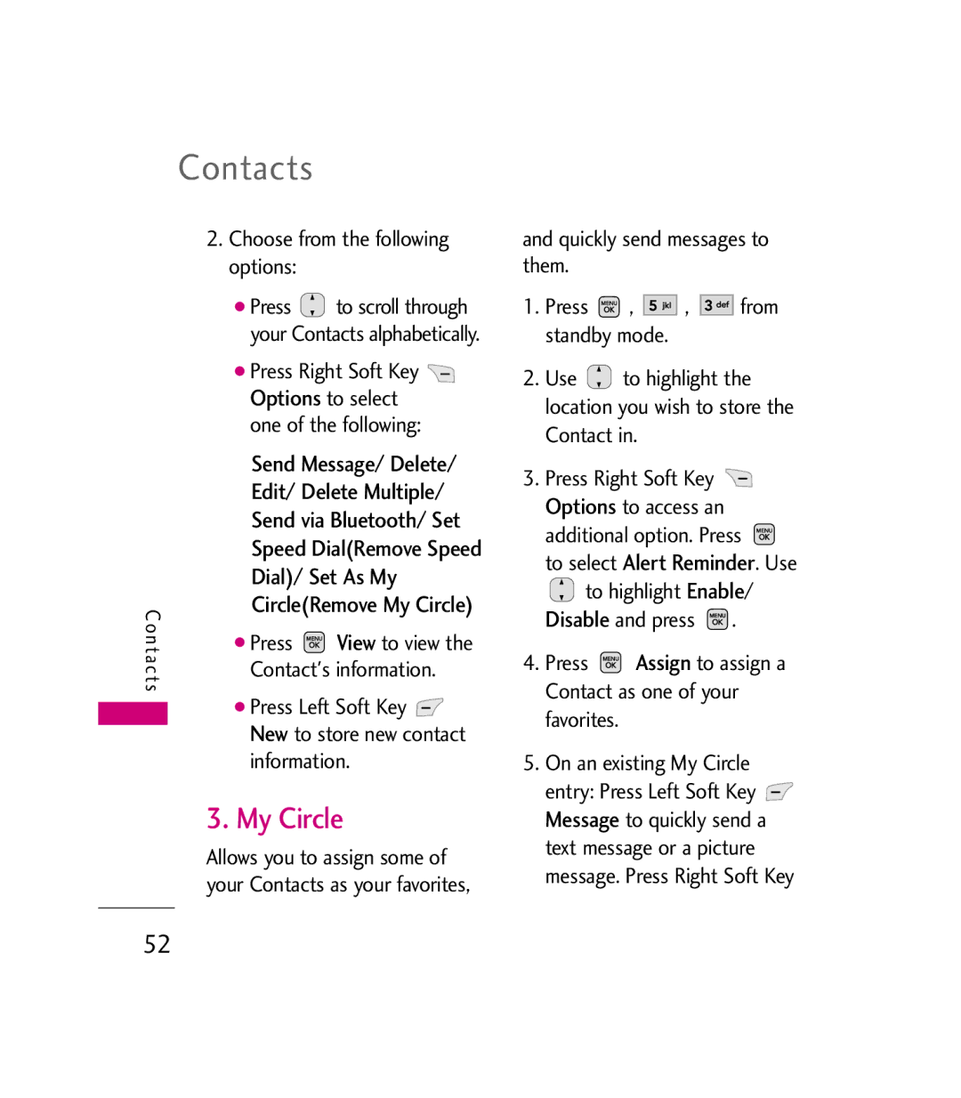 LG Electronics MMBB0272301(1.0) manual My Circle, Edit/ Delete Multiple, Dial/ Set As My 