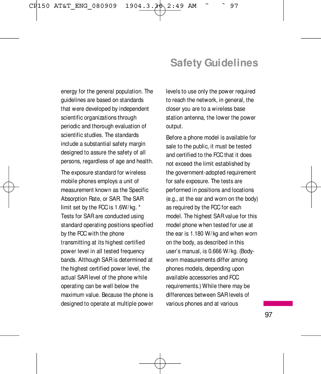 LG Electronics MMBB0292301 manual Safety Guidelines 